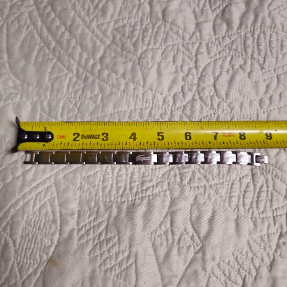 Lacoste Metropole Silver Bracelet Stainless Steel Crocodile Logo - Picture 5 of 5